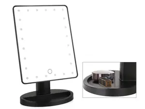 Roterbar sminkspegel med LED - Svart