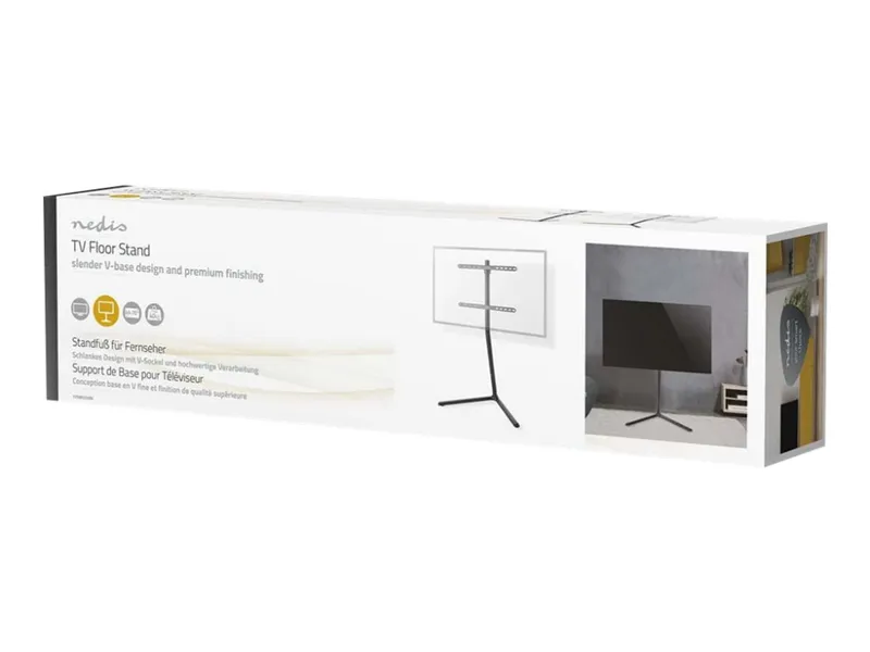Golvstativ | 49 - 70 ” | Maximal skärmvikt som stöds: 40 kg | V-shape Design | Anti-tip rem | Snäpplås | Aluminium / Stål | Svar