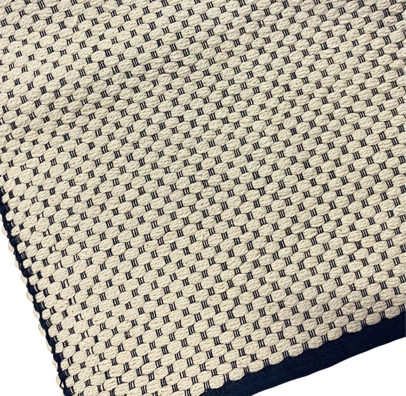 Löpare Noa - Creme Mörkblå 140×40 cm