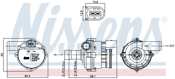 NISSENS 832169 Extra vattenpump