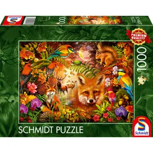 Pussel Flowers fur and feathers 1000 bitar, Schmidt