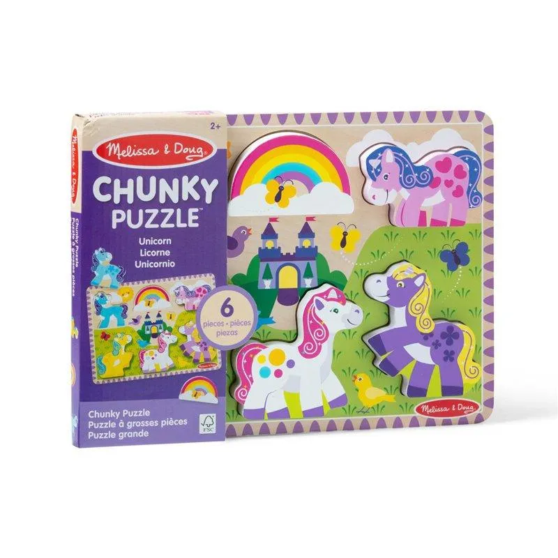 Melissa & Doug Chunky Puzzle Unicorn Trä