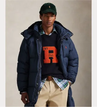 Polo Ralph Lauren för män. 710P01338001 Gorham Coat marinblå (L), Casual, Polyester, Marino
