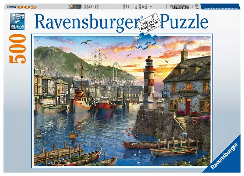 Ravensburger Pussel – Soluppgång vid hamnen 500 bitar