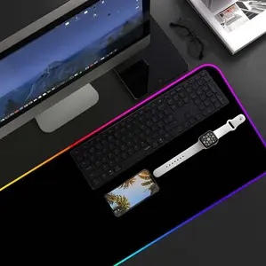 Svart XXL Gaming-musmatta LED - RGB 80x30 cm