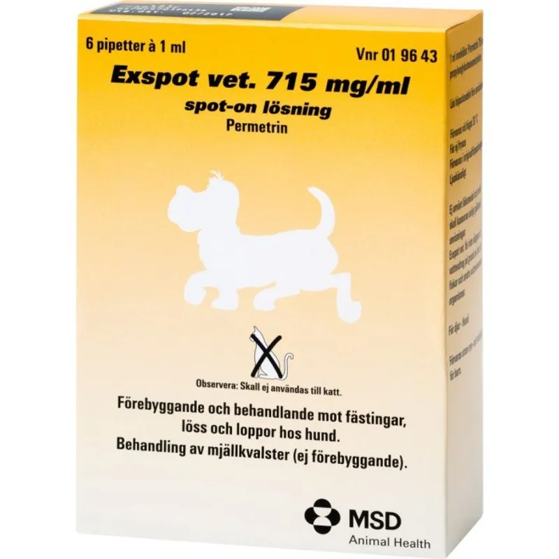 Exspot vet. Hund spot-on lösning 715 mg/ml 6×1 ml