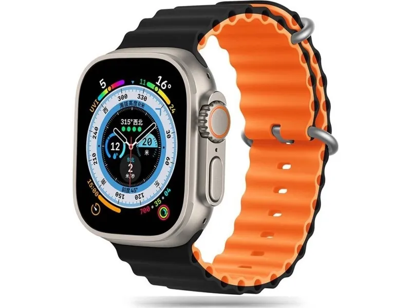 Tech-Protect ICONBAND PRO armband för Apple Watch 4/5/6/7/8/9/SE/Ultra 1/2 (42/44/45/49 mm) svart/orange