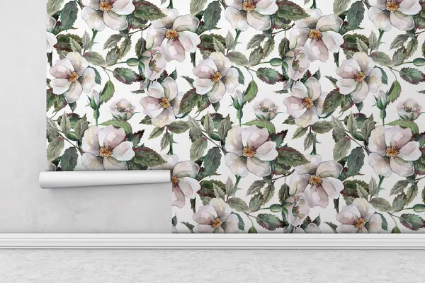 Fototapet - Vita och rosa blommor