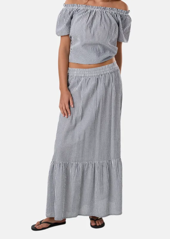 Marina Seersucker Long Skirt W (#6487)