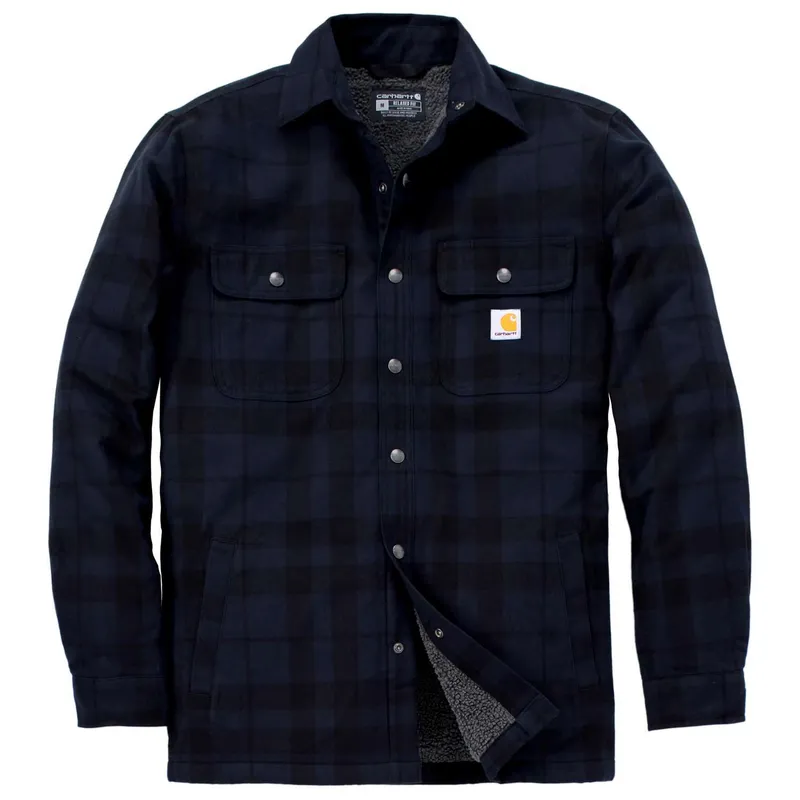 Carhartt 107017I26-S Flanellskjorta Sherpafoder för komfort och värme Marinblå