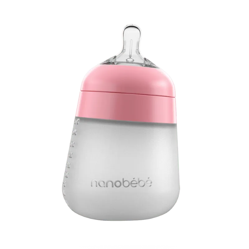 Nanobebe Flexy silikonflaska Anti-kolik 270 ml, rosa