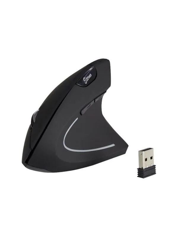 Inter-Tech Eterno KM-206R - Vertical mouse - 6 knappar - Svart