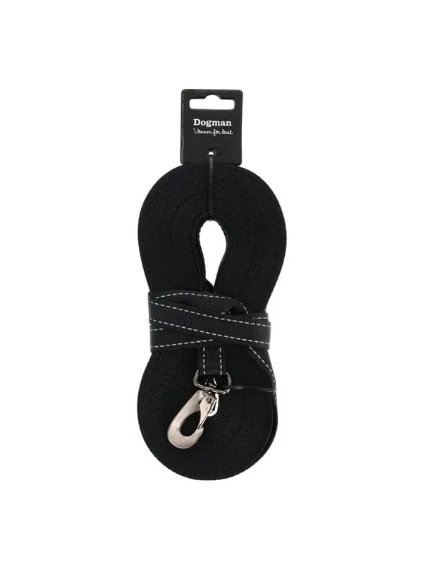 Dogman Iris Vävd Spårlina med Karbinhake Svart 20mm 15m