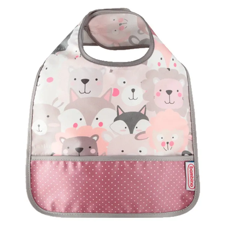 Bambino Easy wipe! Bib Grey/Pink 1 st