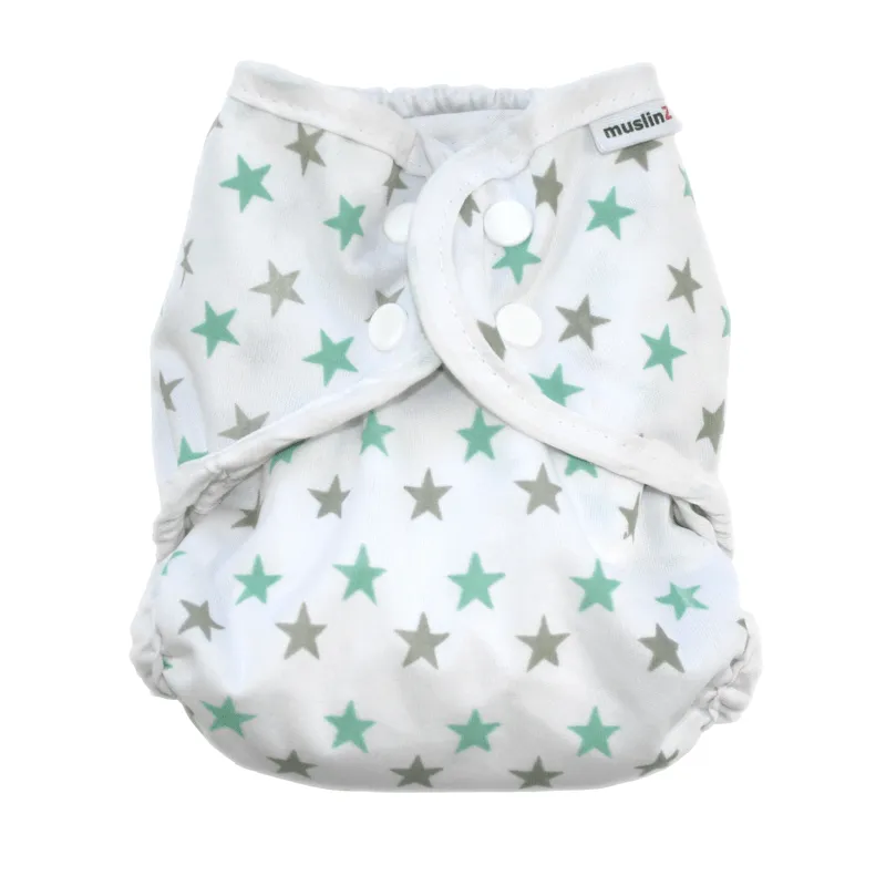 MuslinZ Tygblöja Mint stars stl 1