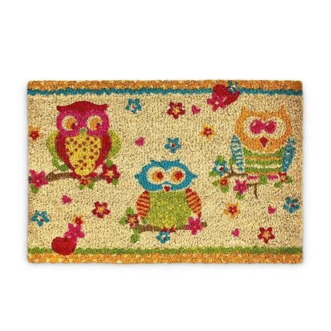 Dörrmatta kokosfiber med ugglor 40×60 cm