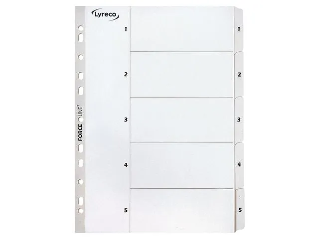 Kartongregister LYRECO A4 1-5 vit
