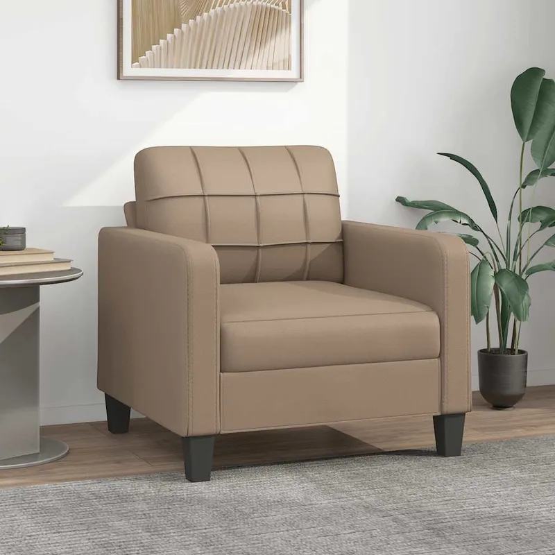 vidaXL Fåtölj Cappuccino 60 cm konstläder (#8377)