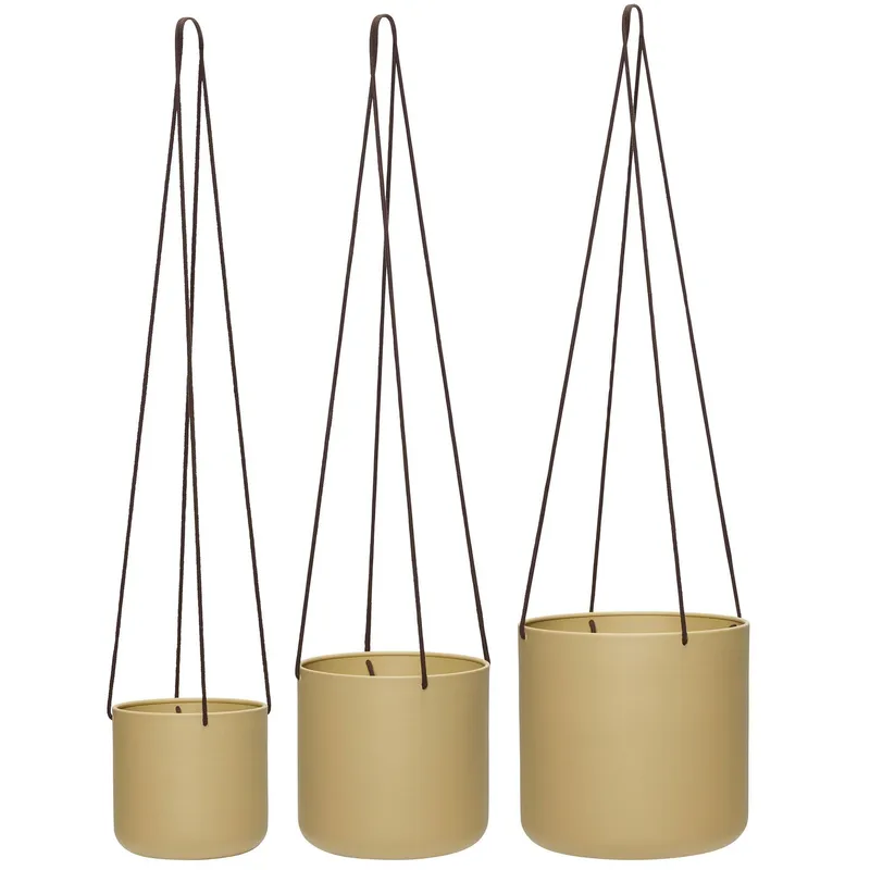 Hübsch hängande blomkruka 3 st, beige