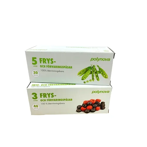Plastpåse frys LLD – 1L 140x280mm 22my i dispenser – 70 st