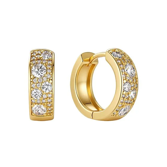 Crystal Crush Huggie Hoops