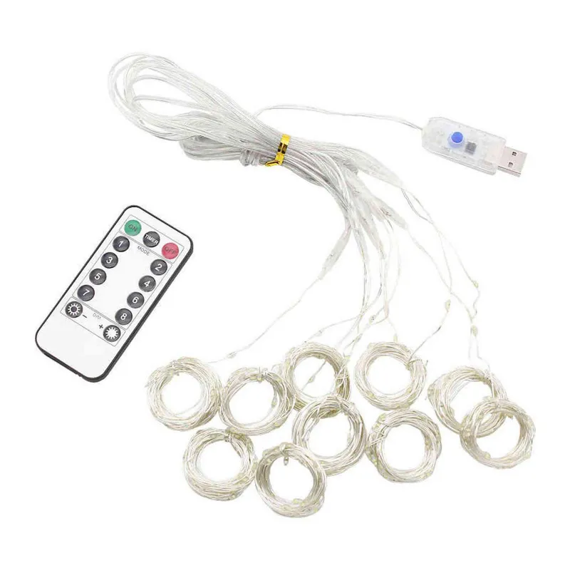 USB-driven LED-gardin – Kallt Ljus