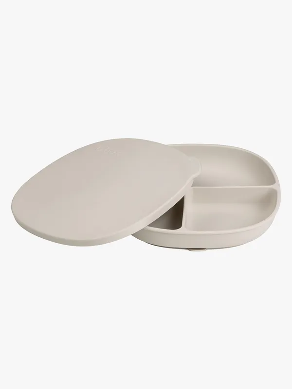 b.box Tallrik med Lock Silikon, Latte