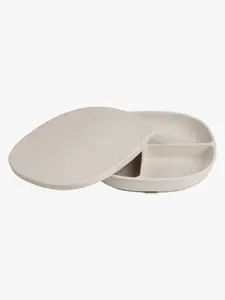 b.box Tallrik med Lock Silikon, Latte