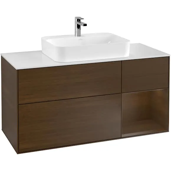 Tvättställsskåp Villeroy & Boch Finion med 3 Lådor Hylla och Bänkskiva för Ytmonterat Tvättställ (#9443)