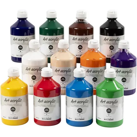 Akrylfärg Pigment 500ml 12st/fp