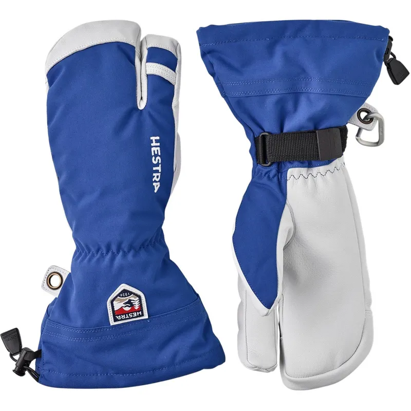 Hestra Army Leather Heli Ski, 3-finger Skidhandskar, Blå (#1282)