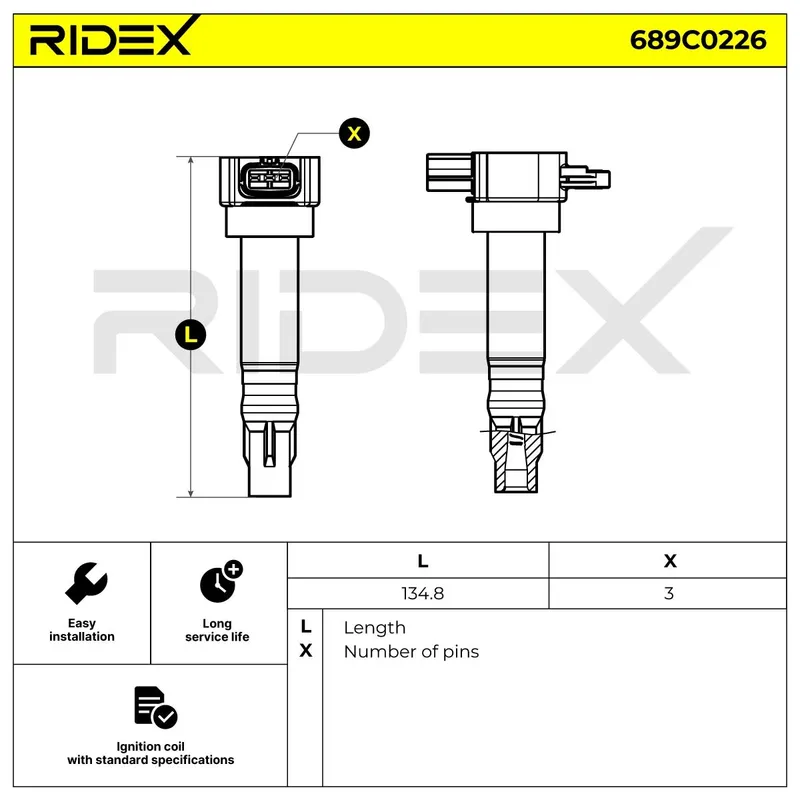 Tändspole RIDEX 689C0226
