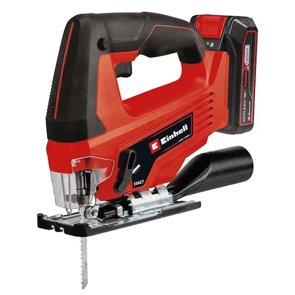 Einhell TC-JS 18 Li, Övre handtag, Svart, Röd, 45°, Laminat, Plast, Stål, Trä, 2700 spm, 7 cm