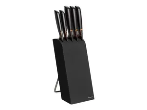 Fiskars Edge knivblock med 5 knivar Svart