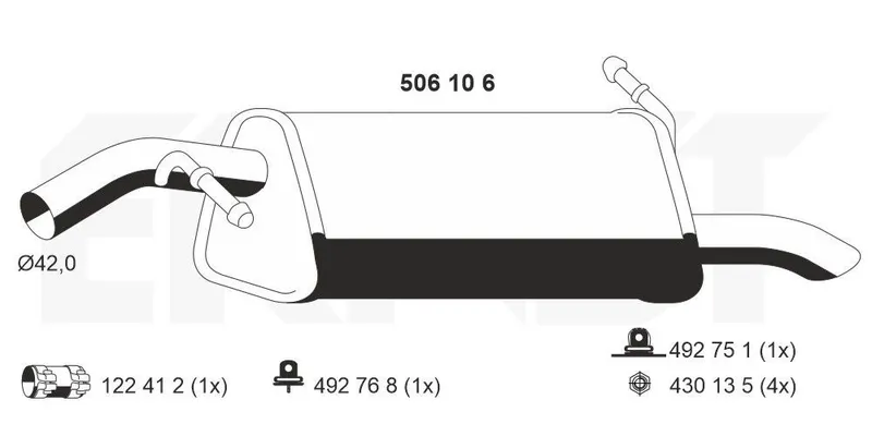 Bakre ljuddämpare ERNST 506106