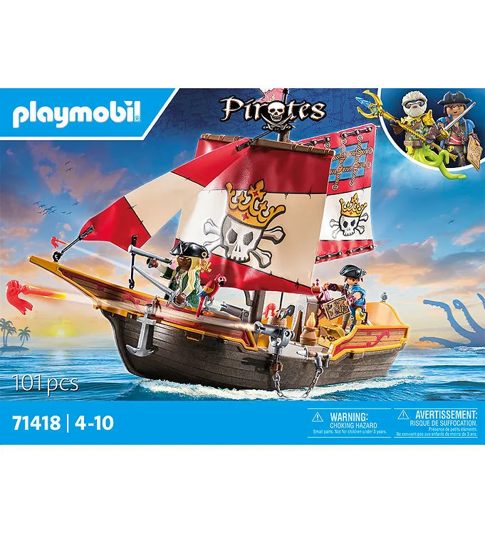 Playmobil Pirates – Liten Piratskepp – 71418 – 101 Delar