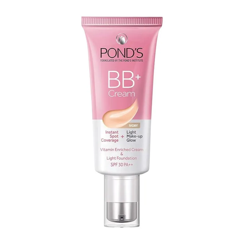 Pond’s BB+ Cream Ivory 30g För Ljus Hudton Med SPF 30 PA++ Omedelbar Fläckdäckning Och Naturlig Makeuplyster
