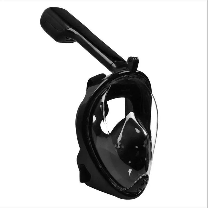 Dykmask Simutrustning Heltorka silikonglasögonmasker för GoPro med öronproppar Snorkelset L svart