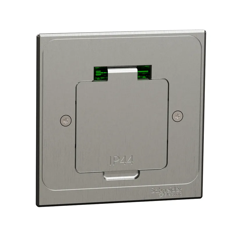 Schneider Electric Unica System+ Golvuttag metall, jordad #8883