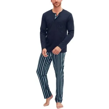 Calida Relax Choice Long Sleeve Pyjama Marin bomull Large Herr