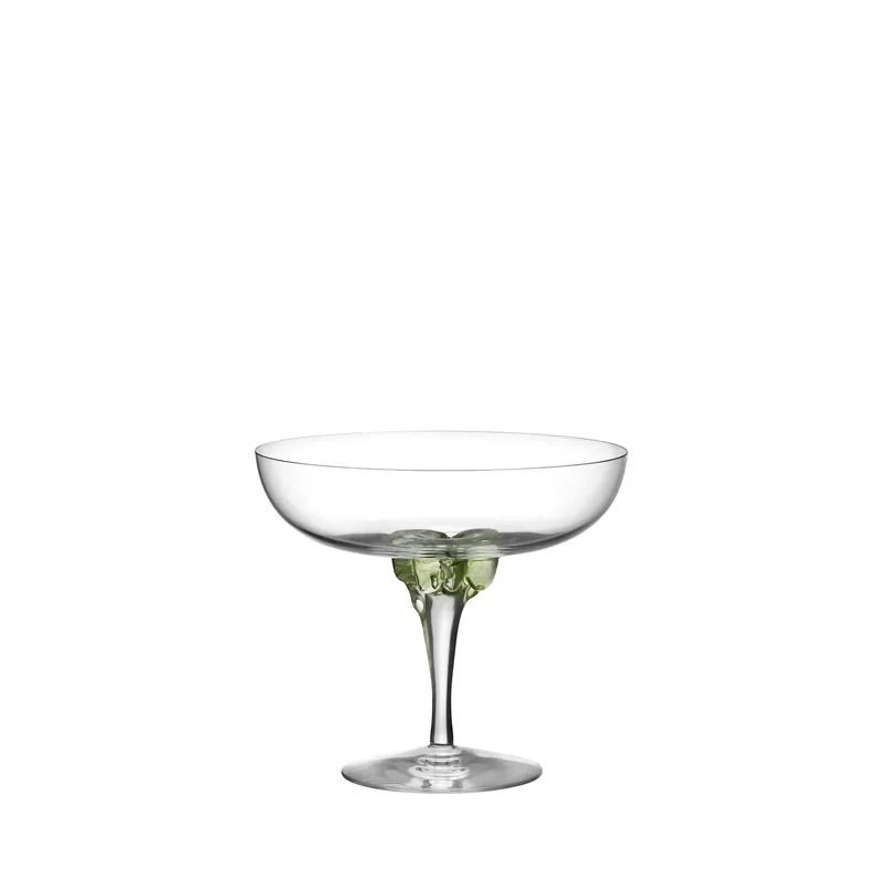 Kosta Boda - Sugar Dandy - Champagneglas coupe i kristall 32 cl grön - Designer Åsa Jungnelius