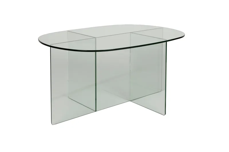 ZUIVER Linea soffbord, ovalt - klarglas (80×60)