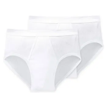 Schiesser Kalsonger 2P Essentials Double Ribbed Sportslip Vit bomull X-Large Herr