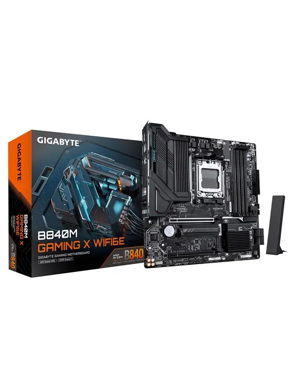 Gigabyte B840M Gaming X WIFI6E Moderkort - AMD B840 - AMD AM5 - DDR5 RAM - Micro-Atx