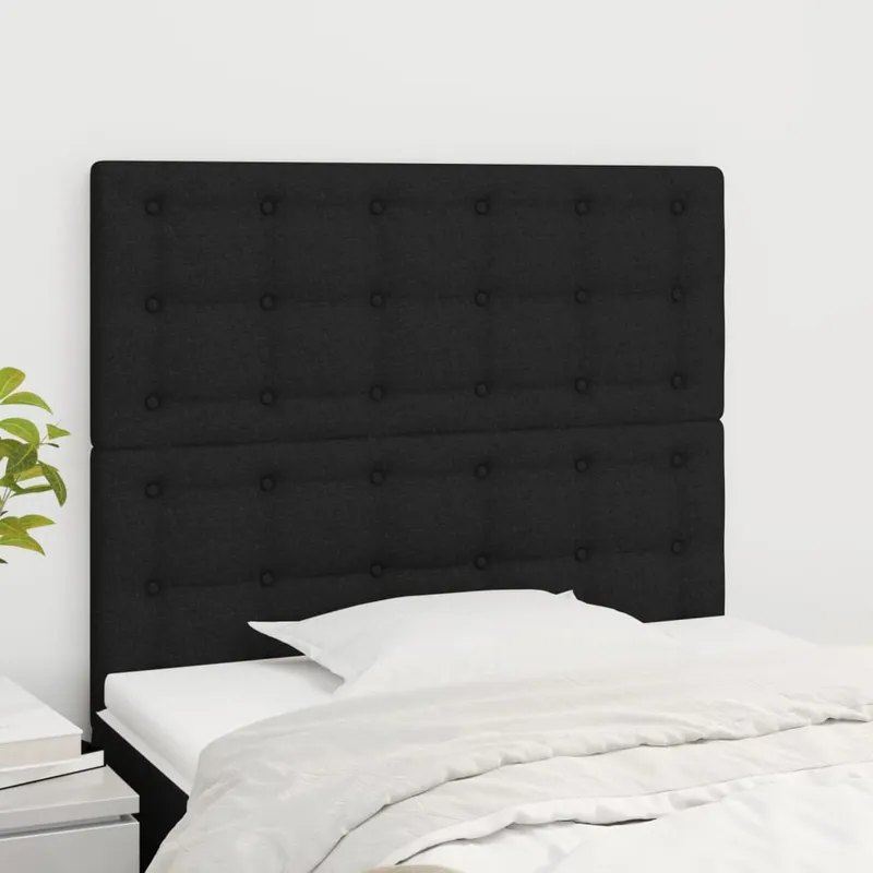 vidaXL Sänggavel svart 80x5x118/128 cm tyg