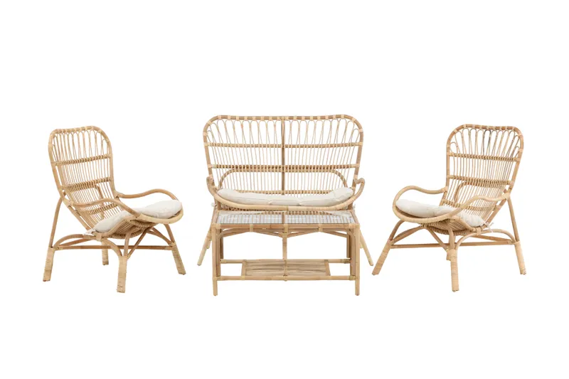 Venture Home Ella 1574-6011 Loungeset bord, soffa, fåtöljer, krämvitt