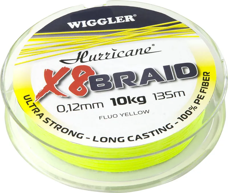 Hurricane X8 Braid Fluo Yellow 0,12mm 10kg 135m