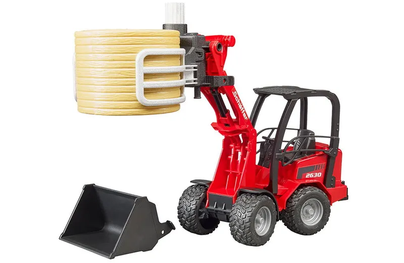 Bruder Schäffer Compact loader 2630 with bale gripper and 1 bale toy