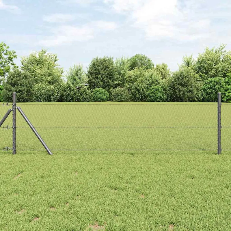 vidaXL Hexagonstängsel 0,8 x 100 m PVC Grå (#5839)