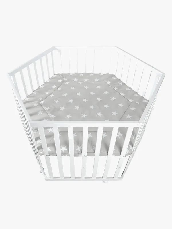 Roba Hexagon Lekhage Med Hjul, Little Stars White